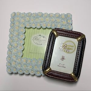 floral and leather picture frames 🌼👞 set of 2